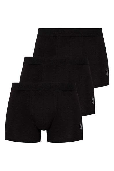 U.S. Polo Assn. Erkek Siyah Kutulu 3'Lü Boxer - Siyah - ARSNO80I17V3I ürün görseli 1