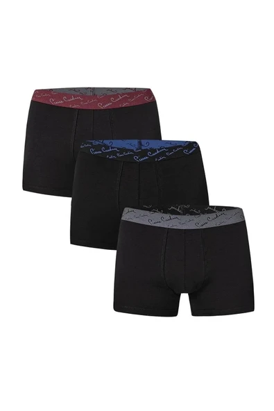 Pierre Cardin Erkek Kutulu Pamuklu 3'Lü Siyah Rahat Boxer - Siyah - ARSNOBOVXESR3P90-SI ürün görseli 1