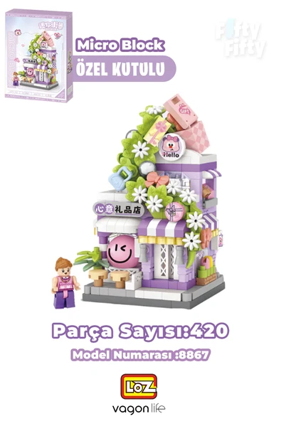Loz Micro Block Serisi Hediye Dükkanı 420 Parça Dekoratif Oyuncak Yapım Seti Yapı Blok FFLZ-8867 ürün görseli 1