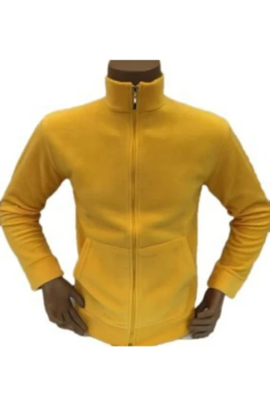Arseno Unisex Sarı Fermuarlı Dik Yaka Polar Mont - Sarı - ARSNOUMOTPHOLAAR-SARI ürün görseli 1