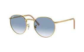 Ray-Ban New Round 3637 001/3F Gold-Blue Güneş Gözlüğü ürün görseli 1