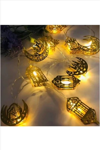 Ramazan Ayına Özel Karışık Figürlü Metal LED Işıklar Süsleme Işığı Gün Işığı ürün görseli 1