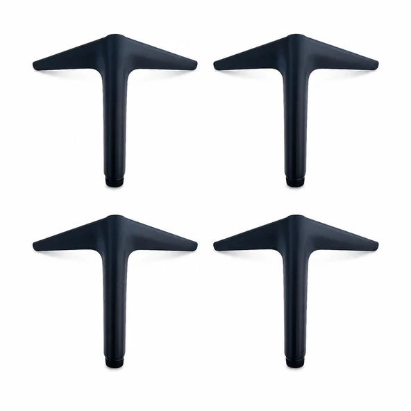 Aydos Metal Ayak 4 Adet 15 Cm Mat Siyah Kanepe Ayağı Sağlam Şık Tasarım Koltuk Dolap Mobilya Ayağı ürün görseli 1