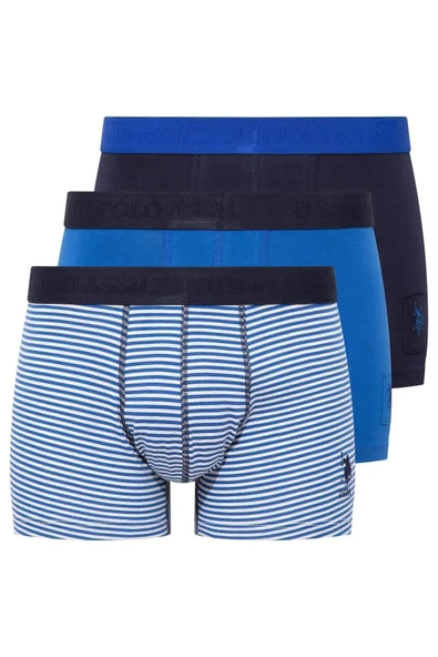 U.S. Polo Assn. Erkek Saks-Lacivert-Baskılı 3 lü Kutulu Boxer - Çoklu Renk - ARSNO80D50L4T ürün görseli 1