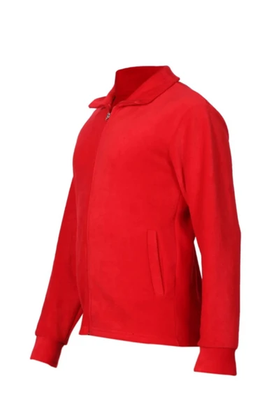 Arseno Unisex Kırmızı Fermuarlı Dik Yaka Polar Mont - Kırmızı - ARSNOUMDTPLOLTAR-KIR ürün görseli 1