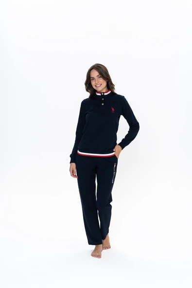 U.S. Polo Assn. U.S. Polo Assn. Kadın Lacivert Çeyizlik Yarım Patlı Pijama Takımı - ILC2.20S11C2M ürün görseli 1