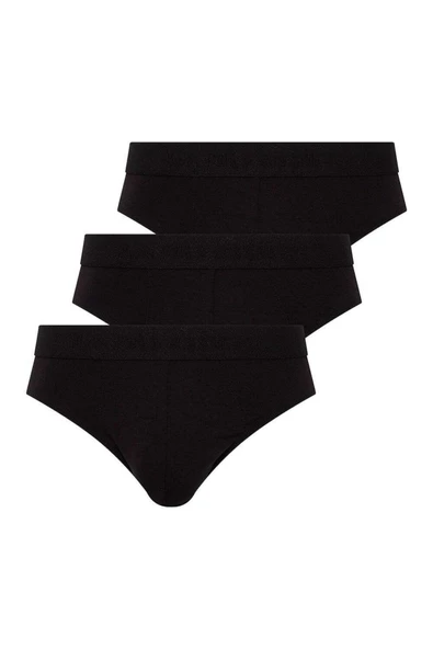 U.S. Polo Assn. Erkek Siyah Tek Renk Slip Külot 3'Lü Pamuk-Modal - Siyah - ARSNO80Y17B7-ES ürün görseli 1