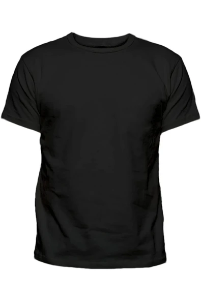 Zeta Group Çocuk %100 Pamuk Kısa Kollu Düz Tek Renk T-shirt Üst Giyim Siyah - Siyah - ILC2.COKCUCK-USIY ürün görseli 1