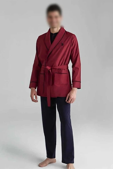 U.S. Polo Assn. Erkek Bordo Kutulu Sabahlık Çeyizlik Set 5'li - Bordo - ARSNO12S00P0-MBO ürün görseli 1