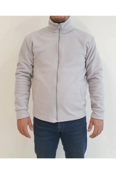 Arseno Unisex Gri Fermuarlı Dik Yaka Polar Mont - Gri - ARSNOUMNTPFOLXAR-GRI ürün görseli 1