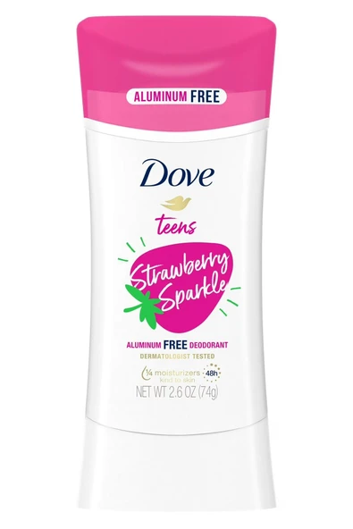 Dove Teens Strawberry Sparkle Alüminyumsuz Stick Deodorant 74GR ürün görseli 1