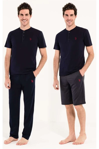 U.S. Polo Assn. Erkek Lacivert Pijama Takımı 3'lü Çeyizlik Kutulu Set - Lacivert - ARSNO12D00L5-TLA ürün görseli 1
