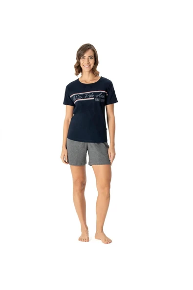 U.S. Polo Assn. Kadın Lacivert Cep Detaylı Pijama Takımı - Lacivert - ARSNO16Z98D5-HL ürün görseli 1