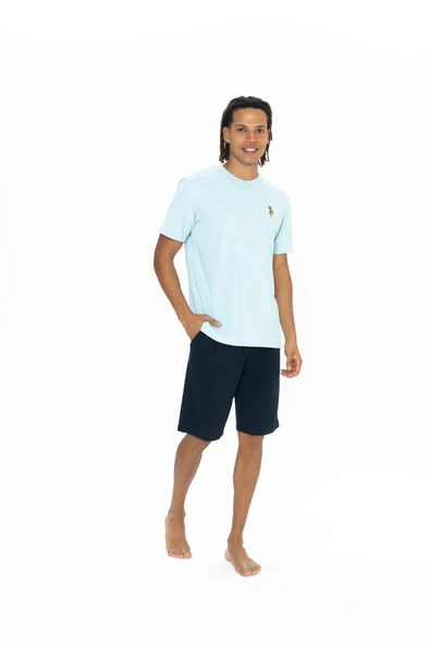U.S. Polo Assn. Erkek %100 Pamuk Desensiz Pijama Takımı - ARSNO18K88Z1O ürün görseli 1