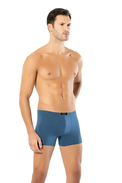 Arseno Erkek Penye Boxer Lastikli Renk - İndigo 6'lı Paket Büyük Beden - ARSNOKOATAF10K09BTL-IND ürün görseli 1
