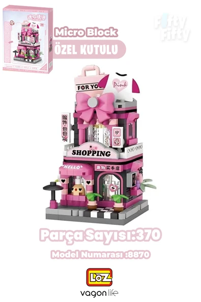Loz Micro Block Serisi Alışveriş Dükkanı 410 Parça Dekoratif Oyuncak Yapım Seti Yapı Blok FFLZ-8870 ürün görseli 1