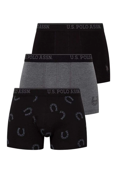 U.S. Polo Assn. Erkek Baskılı 3'lü Kutulu Boxer - Çoklu Renk - ARSNO80Q30L4G ürün görseli 1