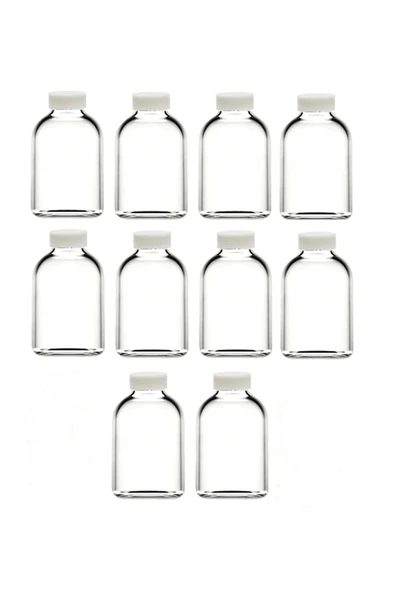 Wellline 10 Adet Cam Kavanoz Oda Kokusu Şişesi Küçük Vazo Kapaklı 10x50ml ürün görseli 1