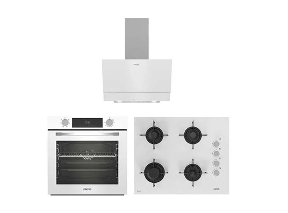 Altus Turbo Beyaz Cam Ankastre Set (ALA 322 W - 159 DW - 510 W) ürün görseli 1