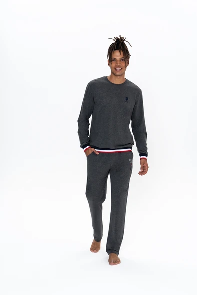 U.S. Polo Assn. Erkek Antrasit Kutulu Çeyizlik Pijama Takımı - ARSNO18R92N0J ürün görseli 1