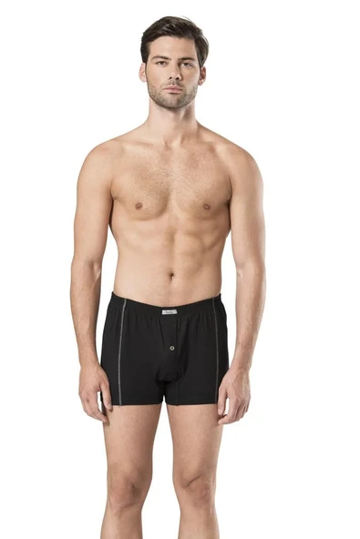 Pierre Cardin Erkek Kutulu Bel Lastikli %100 Pamuk 2'Li Siyah Boxer - Siyah - ARSNOBOLXEYR4L25-SI ürün görseli 1