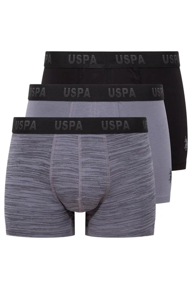 U.S. Polo Assn. Erkek Antrasit-Siyah-Baskılı 3 lü Kutulu Boxer - Çoklu Renk - ARSNO80Y50B5E ürün görseli 1