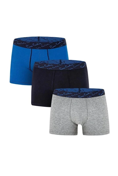 Pierre Cardin Erkek Çoklu Renk 3'Lü Kutulu Pamuklu Mavi-Lacivert-Gri Boxer Seti - Çoklu Renk - ARSNOBOUX3Q85M-COK ürün görseli 1