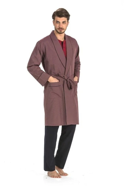 Pierre Cardin Erkek 5'li Çeyizlik %100 Pamuk Bordo Pijama Takımı - Bordo - ARSNOERSKGFECS5560-BRD ürün görseli 1