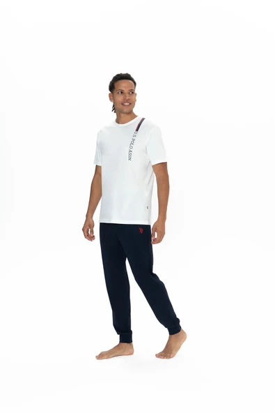 U.S. Polo Assn. Erkek Ekru %100 Pamuk Pijama Takımı - ARSNO18Y89B0E ürün görseli 1