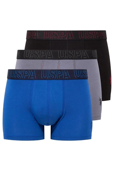 U.S. Polo Assn. Erkek Antrasit-Saks-Siyah Kutulu 3 lü Boxer - Çoklu Renk - ARSNO80Z51D8H ürün görseli 1