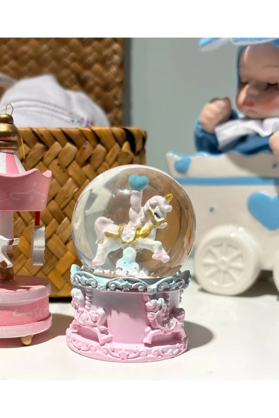 Kar Küresi Küçük boy Atlı karınca kar küresi Işıklı - Resim 3