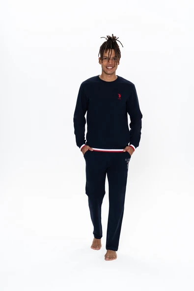 U.S. Polo Assn. U.S. Polo Assn. Erkek Lacivert Kutulu Çeyizlik Pijama Takımı - ILC2.18S92C0M ürün görseli 1
