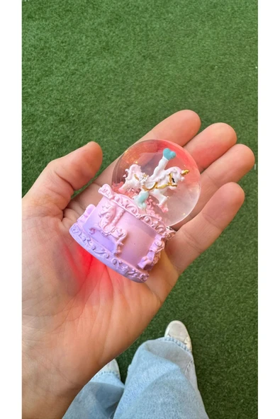 Kar Küresi Küçük boy Atlı karınca kar küresi Işıklı ürün görseli 1