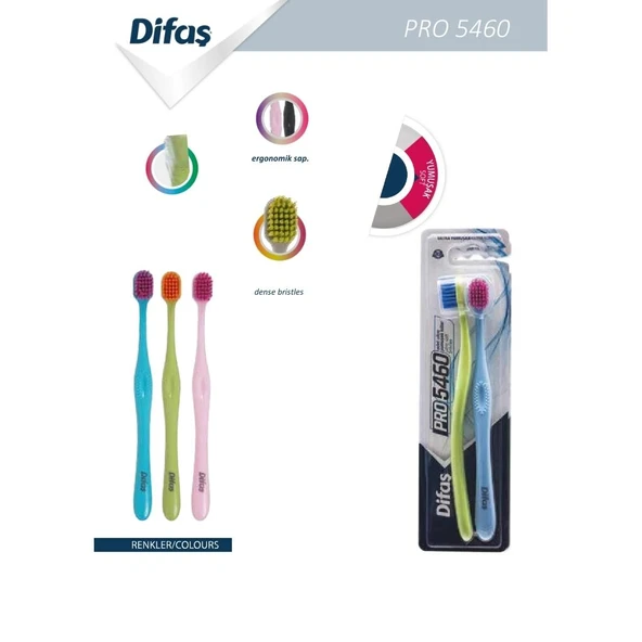 Difaş 2 li Diş Fırçası Pro 5460 Ultra Yumuşak ( Ultra Soft ) ürün görseli 1