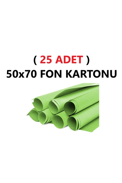 TİFOYS ( 25 Adet ) 50x70 Cm Açık Yeşil Renkli Fon Kartonu Rulo Canlı Renk Büyük Boy Anaokulu Kreş Okul ürün görseli 1