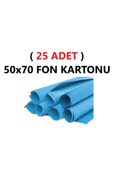 TİFOYS ( 25 Adet ) 50x70 Cm Koyu Mavi Renkli Fon Kartonu Rulo Canlı Renk Büyük Boy Anaokulu Kreş Okul ürün görseli 1
