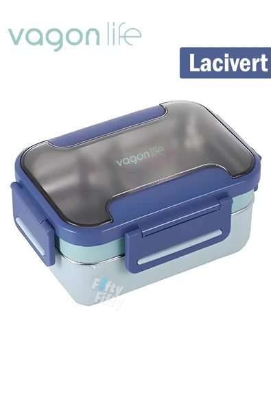 Bento Lunch Box Ofis-Okul İçin Yeni Nesil Sefer Tası 2 Kat 3 Bölme Paslanmaz Çelik FF20182 ürün görseli 1