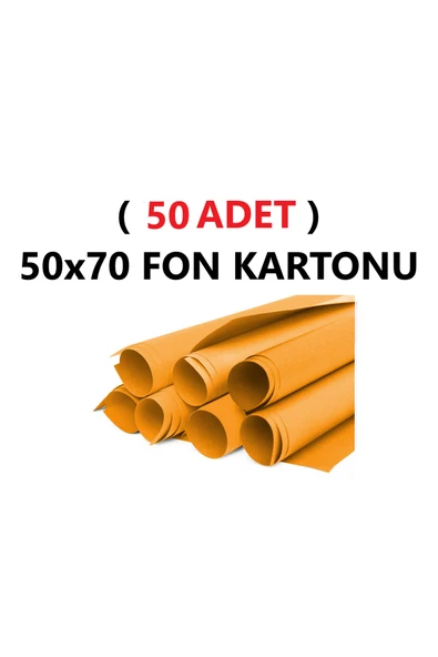 TİFOYS ( 50 Adet ) 50x70 Cm Turuncu Renkli Fon Kartonu Rulo Canlı Renk Büyük Boy Anaokulu Kreş Okul ürün görseli 1