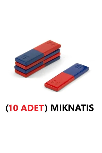 TİFOYS ( 10 ADET  ) Çubuk Mıknatıs Sn Bar Mıknatıs Deney Ödev Magnet 5 Cm- 50x15,4 mm ürün görseli 1