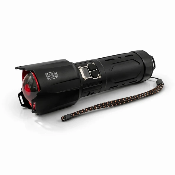 Bedotech Bd-2406 30w Tg Led Alüminyum Alaşımlı Zoomlu Type-c Dijital Göstergeli Şarjlı El Feneri ürün görseli 1