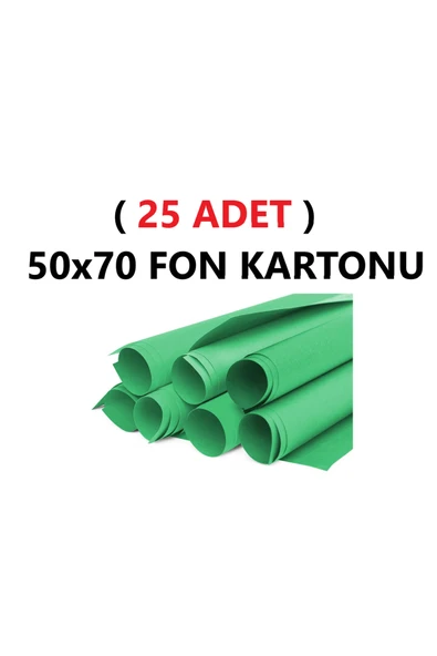 TİFOYS ( 25 Adet ) 50x70 Cm Koyu Yeşil Renkli Fon Kartonu Rulo Canlı Renk Büyük Boy Anaokulu Kreş Okul ürün görseli 1