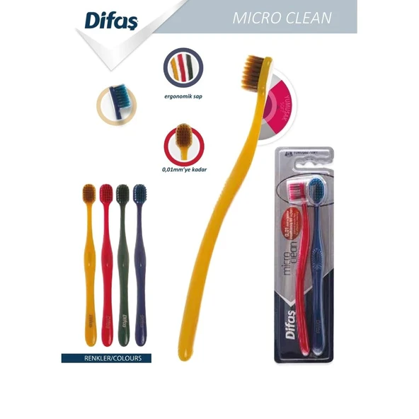 Difaş 2 li Diş Fırçası Micro Clean Yumuşak ( Soft ) ürün görseli 1