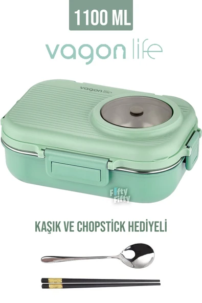 1100 ML Çorba Kaseli-Metal Kaşıklı Paslanmaz Çelik Bento Lunch Box Yeni Nesil Sefer Tası-f ürün görseli 1