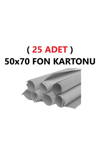 TİFOYS ( 25 Adet ) 50x70 Cm Gri Renkli Fon Kartonu Rulo Canlı Renk Büyük Boy Anaokulu Kreş Okul ürün görseli 1