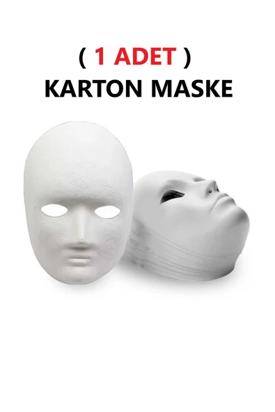TİFOYS 1 Adet, Karton Maske, Boyanabilir, Eğitici Maske Boyama, Etkinlik Ve Hobi Maskesi ürün görseli 1