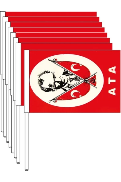 Aslans Bkt-301 Sopalı Kağıt Bayrak 100'lü (türk -ata) 12x22,5 ürün görseli 1
