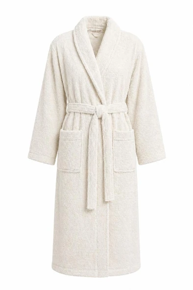 Softline 2XL Beden Kemerli Bornoz Krem ürün görseli 1