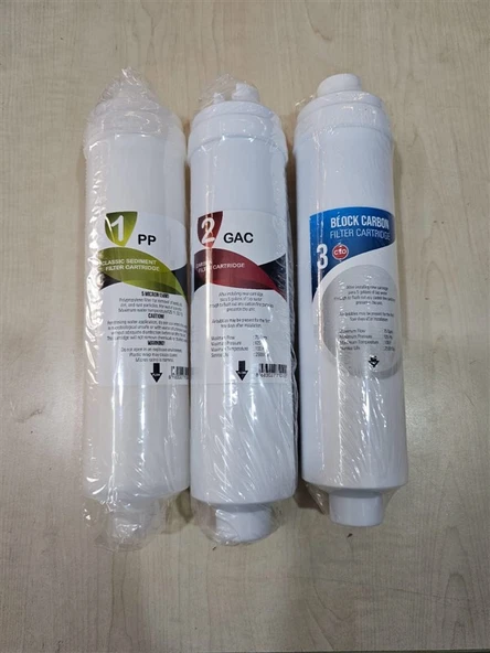 3'lü ön filtre seti su arıtma cihazları için filtre inline ürün görseli 1