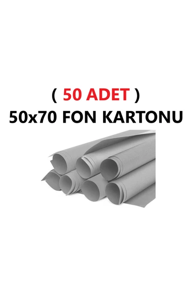 TİFOYS ( 50 Adet ) 50x70 Cm Gri Renkli Fon Kartonu Rulo Canlı Renk Büyük Boy Anaokulu Kreş Okul ürün görseli 1