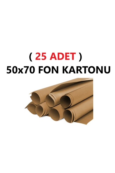TİFOYS ( 25 Adet ) 50x70 Cm Kahverengi Renkli Fon Kartonu Rulo Canlı Renk Büyük Boy Anaokulu Kreş Okul ürün görseli 1